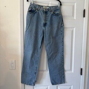 90s Vintage Jones Sport Cotton High Waist Light Wash Blue Denim Straight Leg Jea